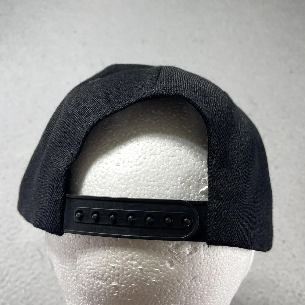 Hot Leathers Hat Cap Snap Back One Size Mens Black Spider Web Skull Biker Horror - Picture 3 of 6